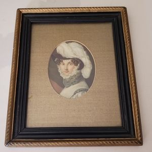 Vintage Framed Print of Lady, pre-owned